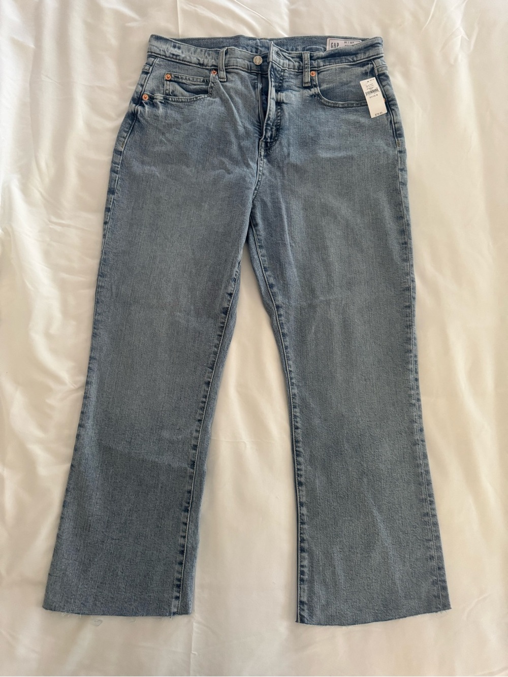 GAP Women's Light Blue High-Rise Crop Jeans